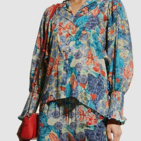 Chufy Jaro Pintuck Top Juro Blue Size Small - Picture 1 of 12